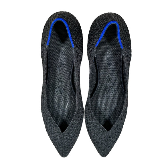 Rothy's The Point Pointed Toe Flats Black Women 6.5 - Picture 2 of 10